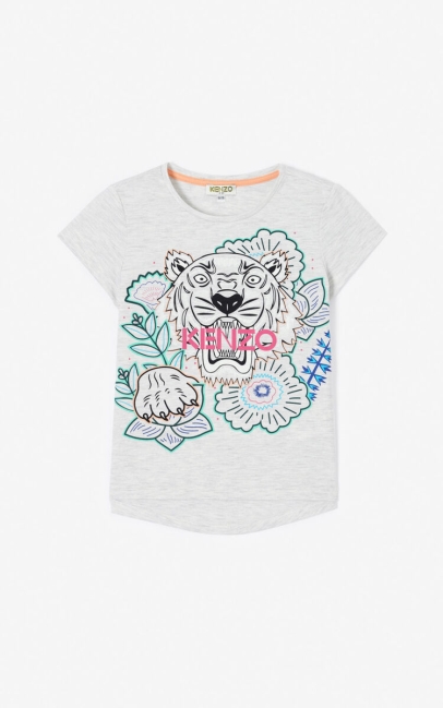 Kenzo Kids Disco Jungle' Tiger T-shirt Pale Grey